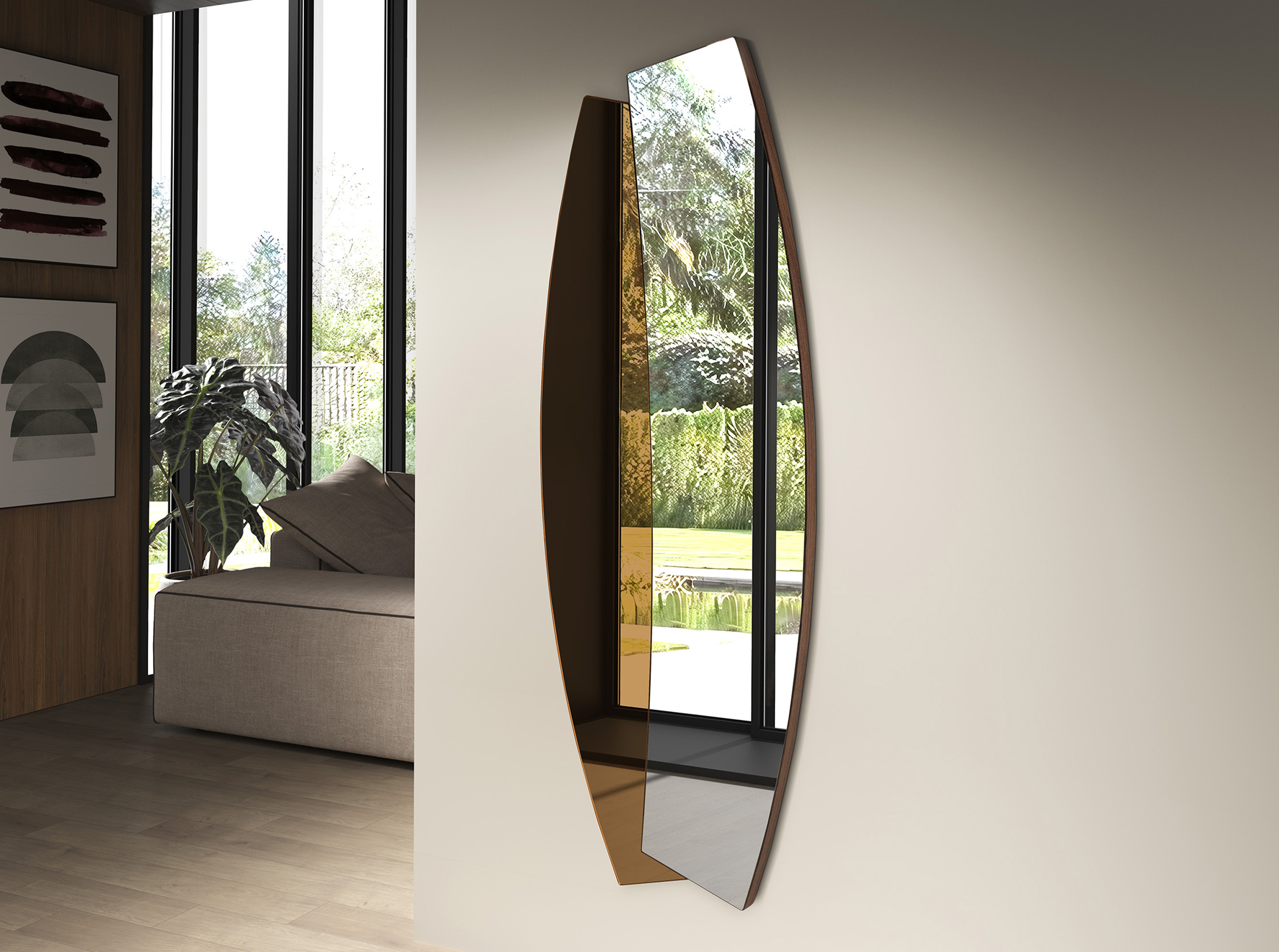 Organic walnut wall mirror Organic walnut wall mirror