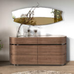 Organic walnut wall mirror