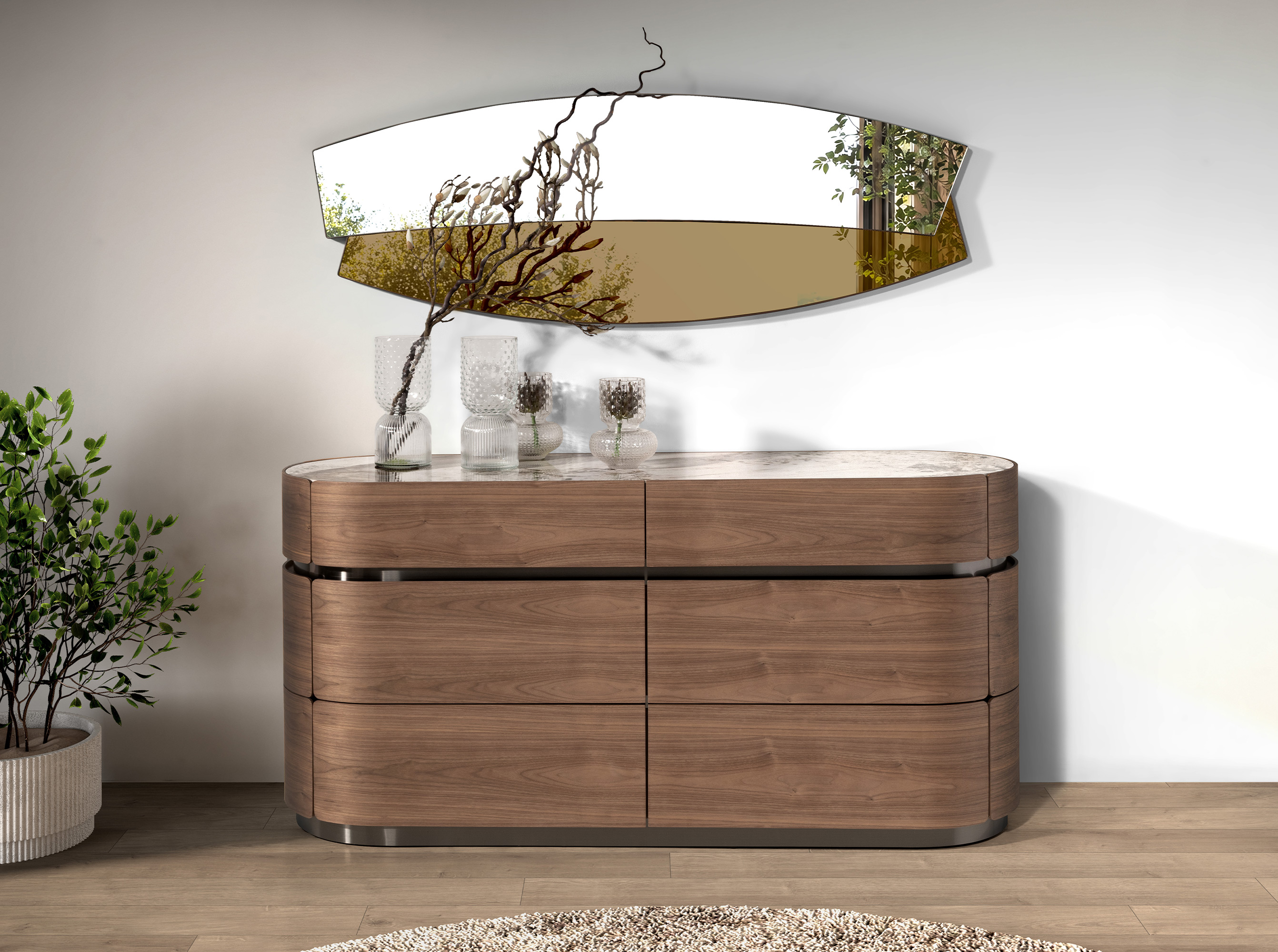 Organic walnut wall mirror Organic walnut wall mirror