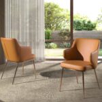 Brown leatherette chair