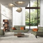 Olive green leather armchair