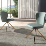 Light green leatherette swivel chair