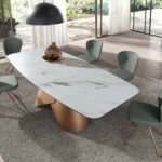 Light green leatherette swivel chair