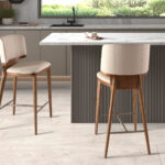 Creme Kunstlederhocker