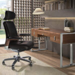 Black leatherette Swivel Office Chair