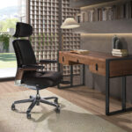 Black leatherette Swivel Office Chair