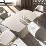 Silla giratoria tela blanco roto y crema