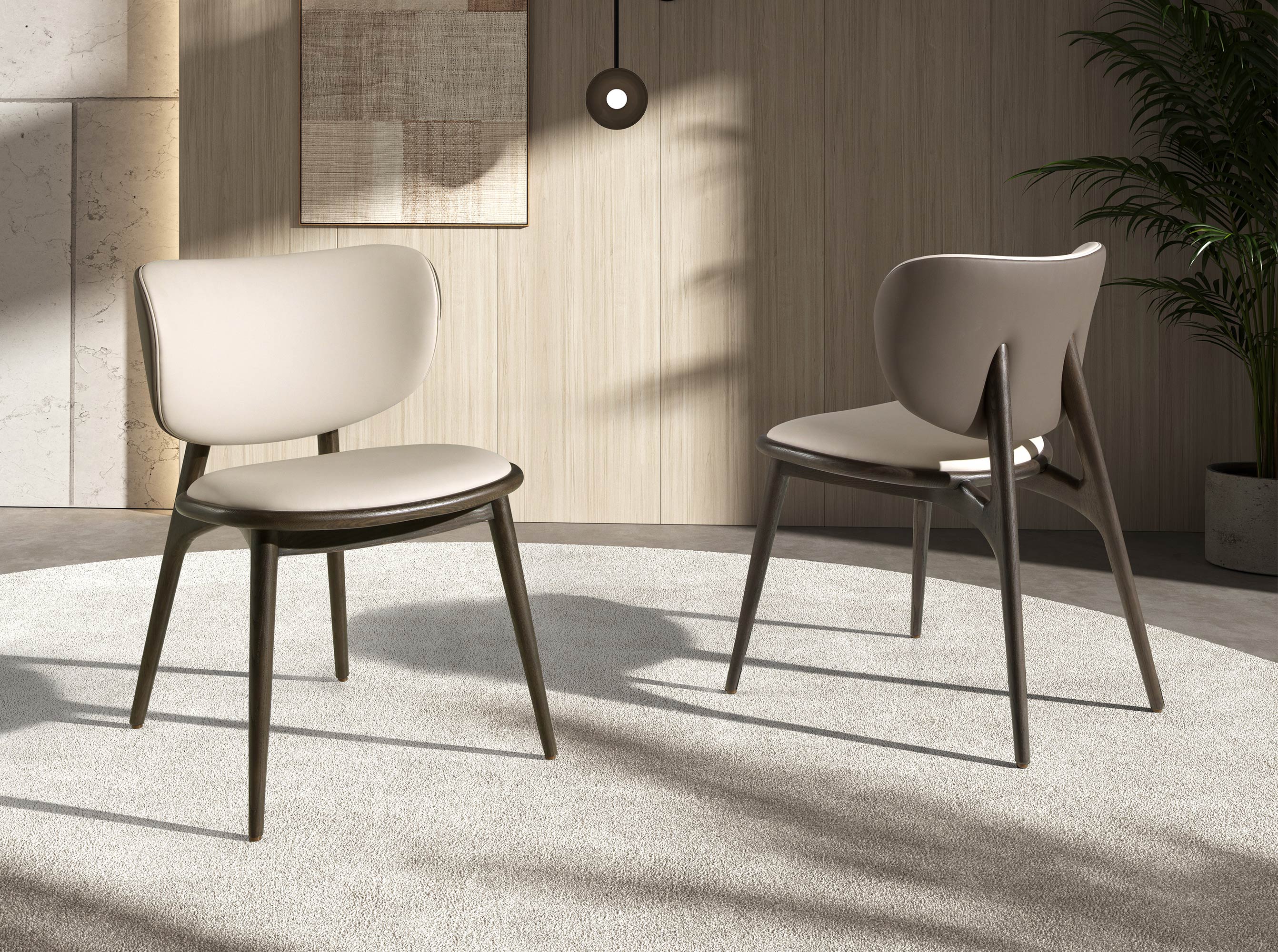 Silla polipiel crema y gris oscuro Silla polipiel crema y gris oscuro