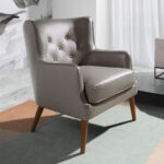 Fauteuil Chester en cuir gris foncé