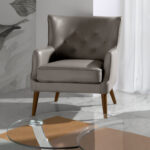 Fauteuil Chester en cuir gris foncé