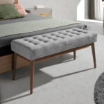 Sgabello in tessuto grigio scuro