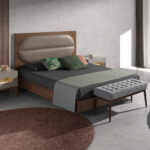 Sgabello in tessuto grigio scuro