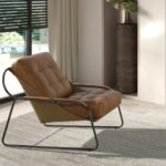 Brown leather armchair