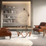 Poltrona Chester in pelle marrone cognac