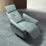 Sillón relax giratorio piel verde turquesa