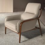Fauteuil en cuir vison