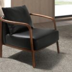 Fauteuil en cuir noir