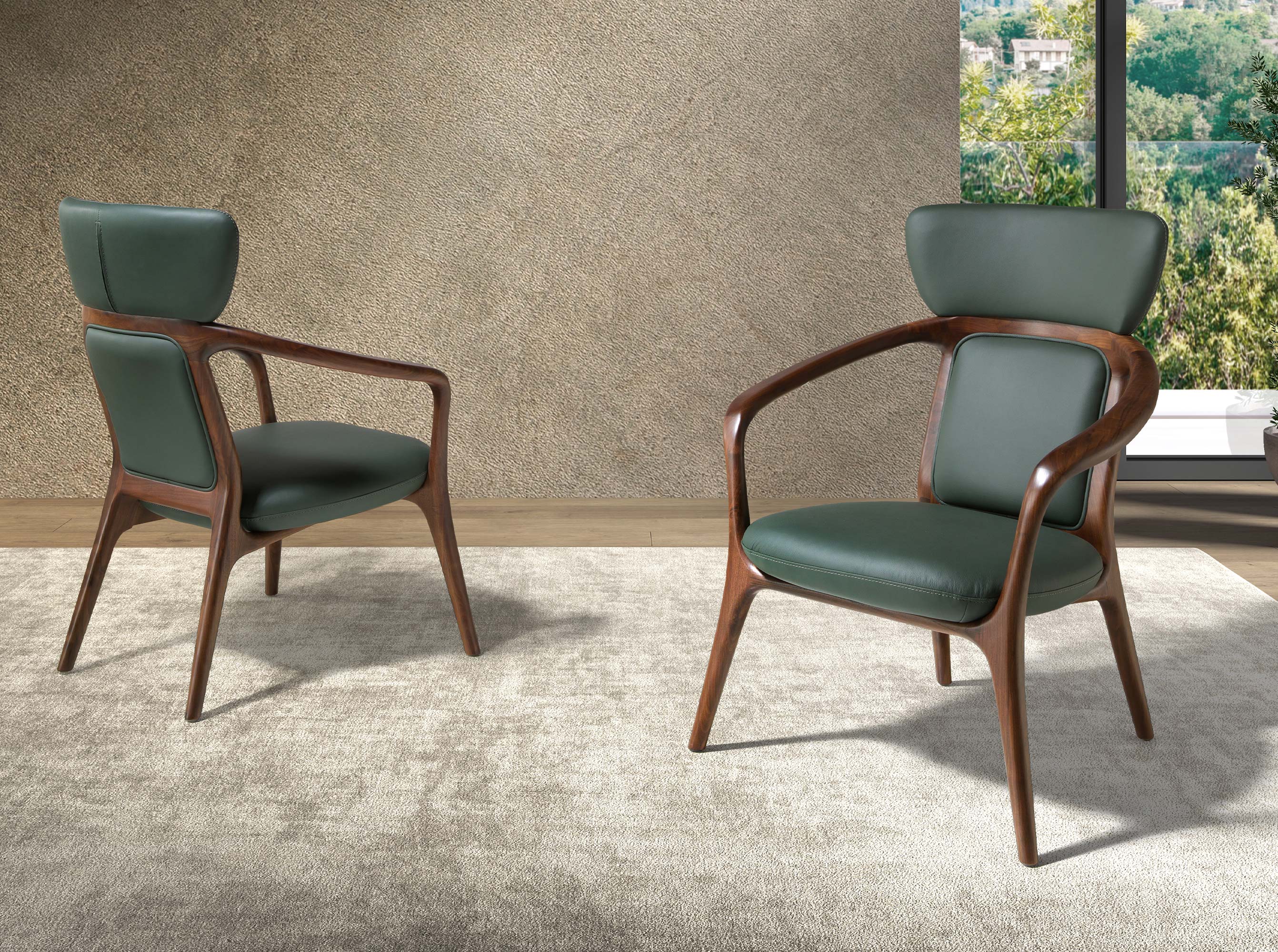 Sillón polipiel verde oscuro Sillón polipiel verde oscuro