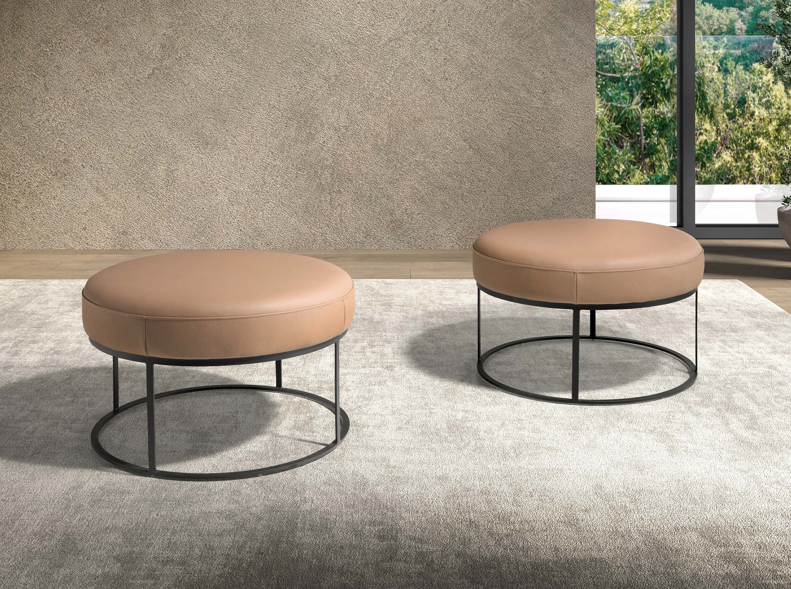 Banqueta piel marrón Banqueta piel marrón