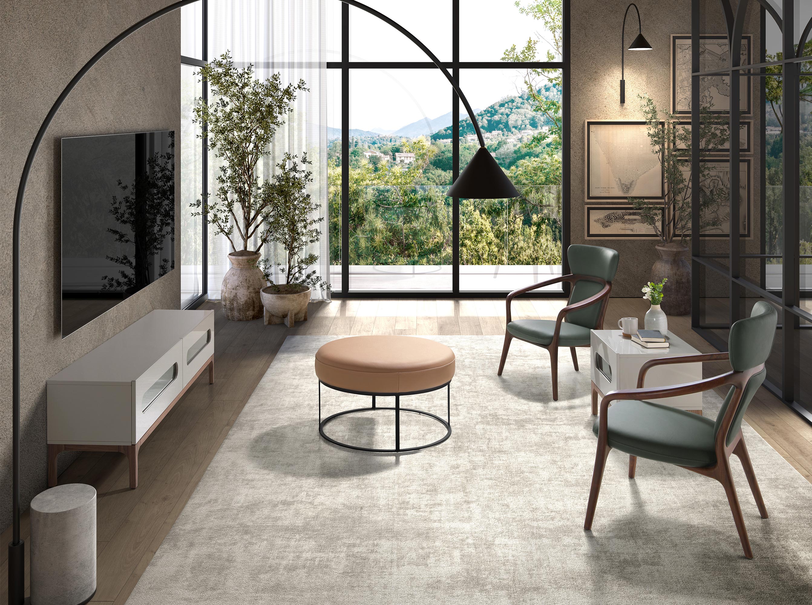 Banqueta piel marrón Banqueta piel marrón