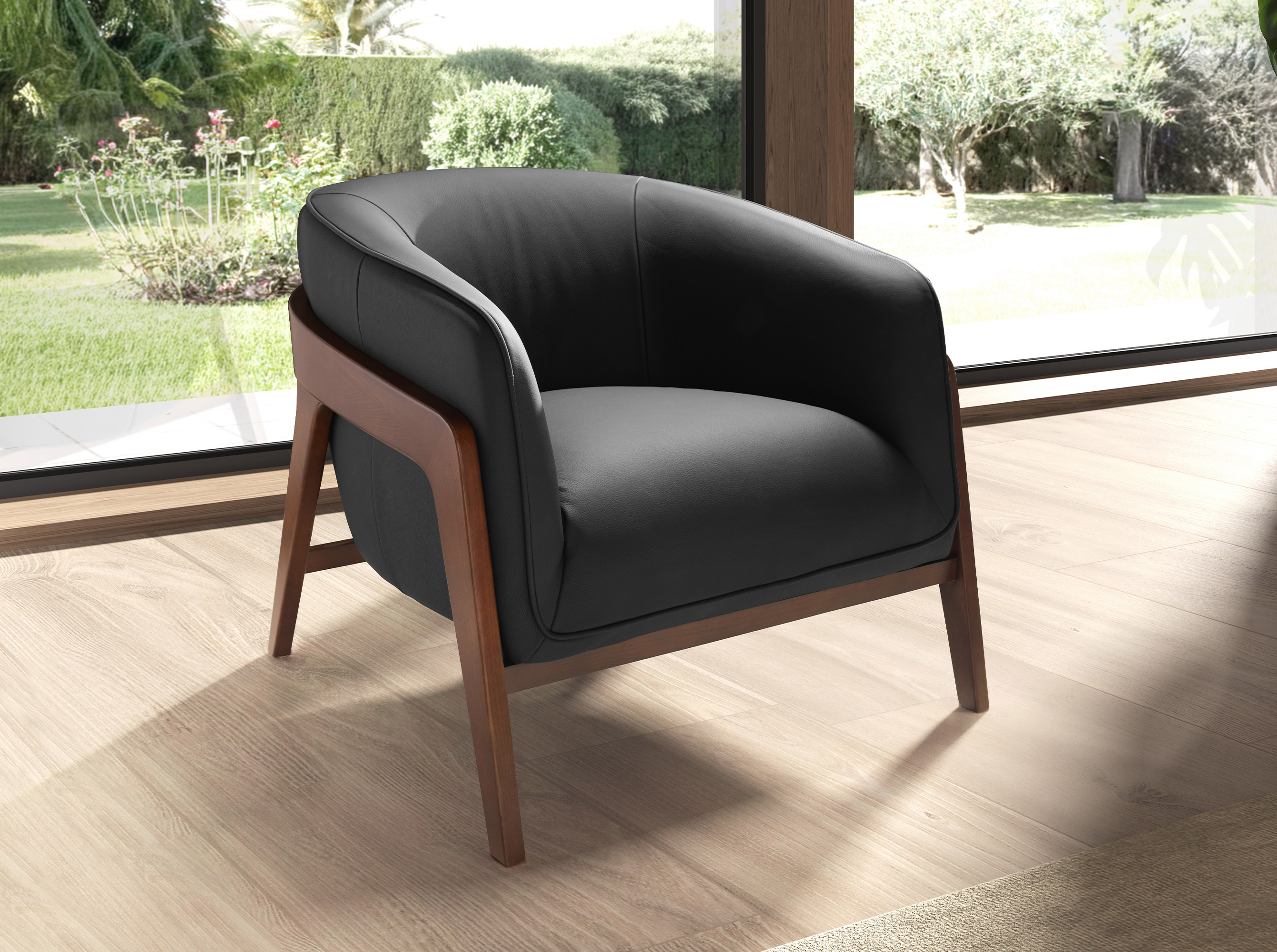 Fauteuil en cuir noir Fauteuil en cuir noir