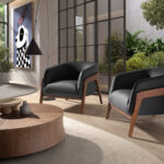 Fauteuil en cuir noir