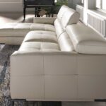 Left chaise longue sofa sand leather