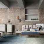 Chiffonnier en bois de couleur Brouillard et Noyer