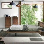 Walnut wood nightstand and tempered glass