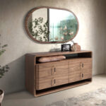 Комод из ореха и чёрного ПВХ