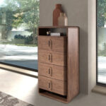 Chiffonier in noce e PVC nero