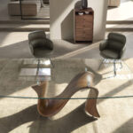 Chiffonier in noce e PVC nero