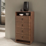 Chiffonier in noce e PVC nero