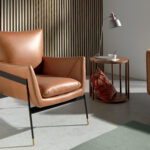 Table lamp in gray epoxy steel and bronze details