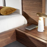 Table lamp in white marble and golden steel