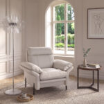 Chromed floor lamp with decorative shade in translucent PVC sheets and porcelain marble base