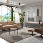 Lámpara sobremesa cristal efecto espejo fumé gris y mármol porcelánico