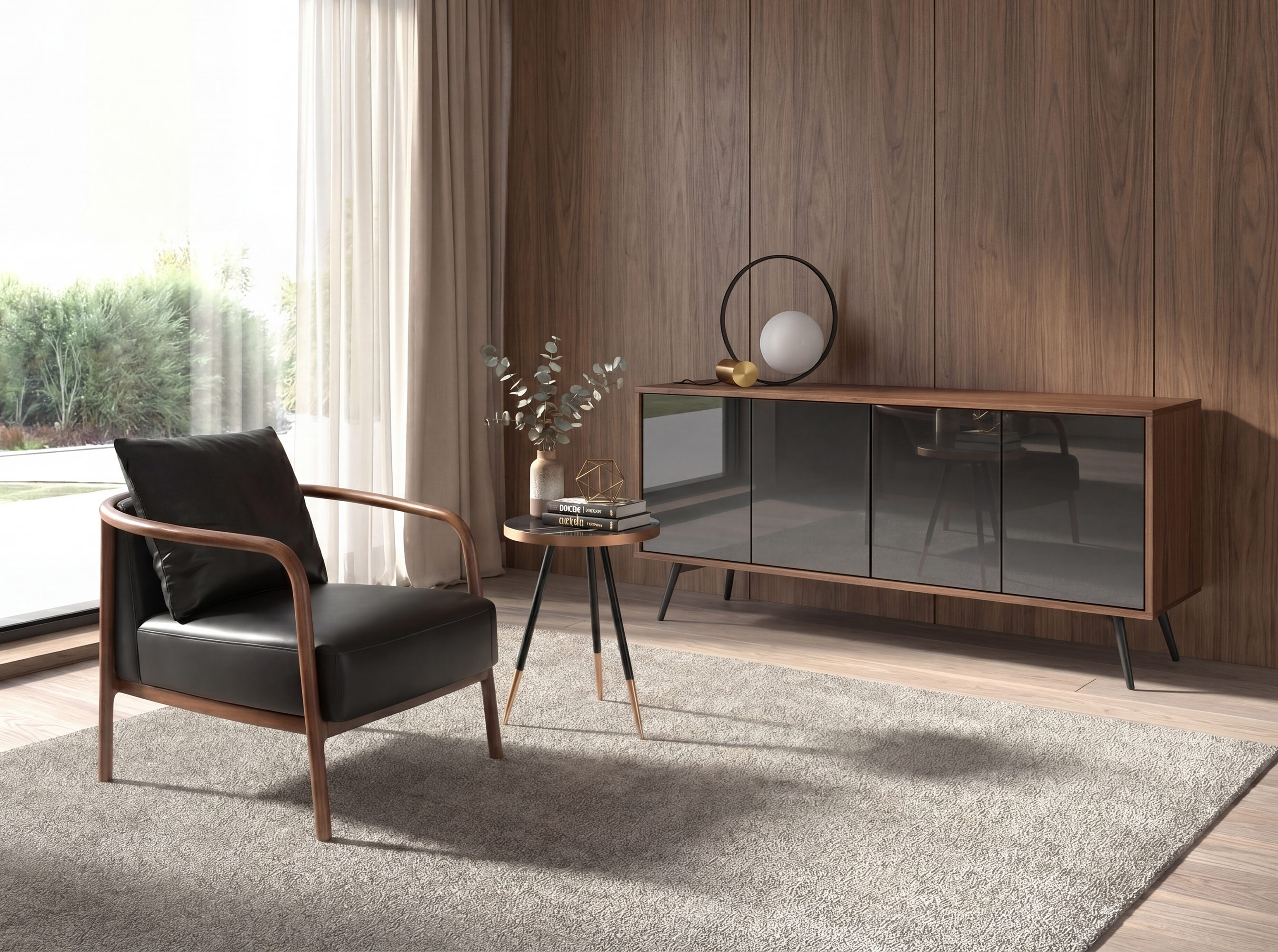 Lámpara sobremesa cristal blanco y acero negro con base de acero pulido dorado Lámpara sobremesa cristal blanco y acero negro con base de acero pulido dorado