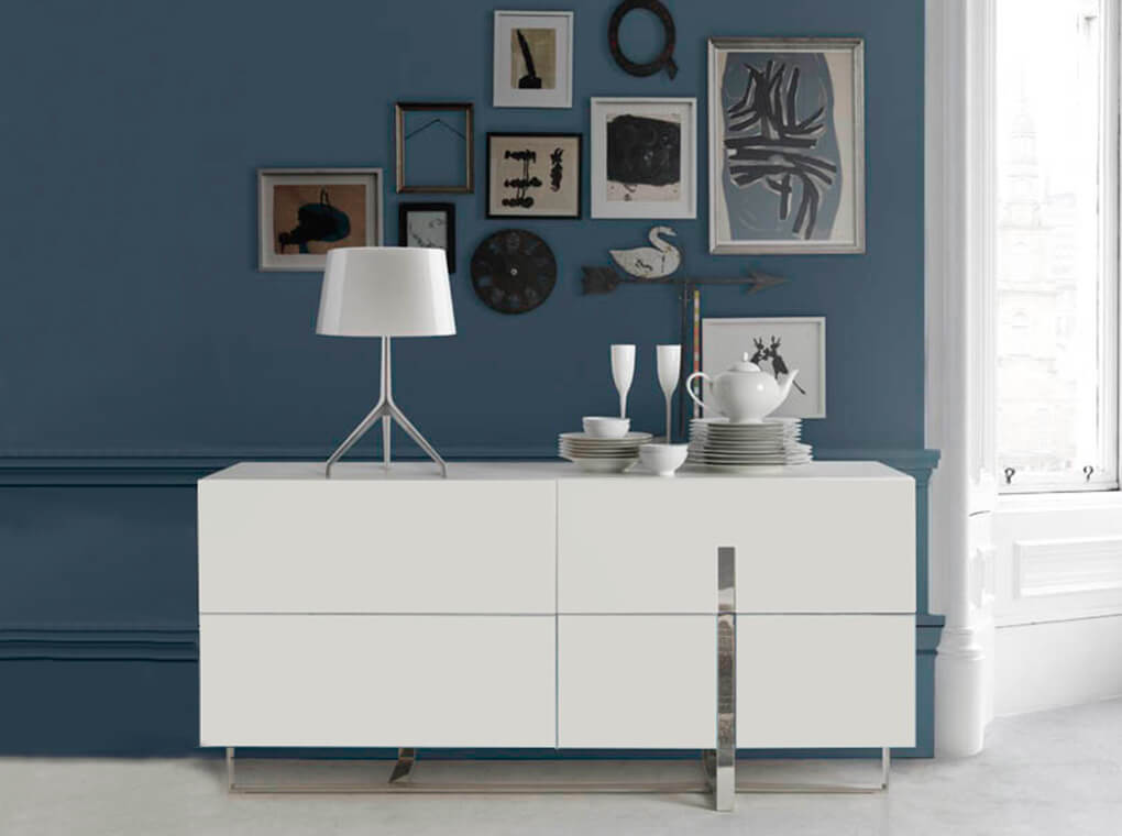 Sideboard in lacquered Mdf with stainless steel frame Sideboard in lacquered Mdf with stainless steel frame