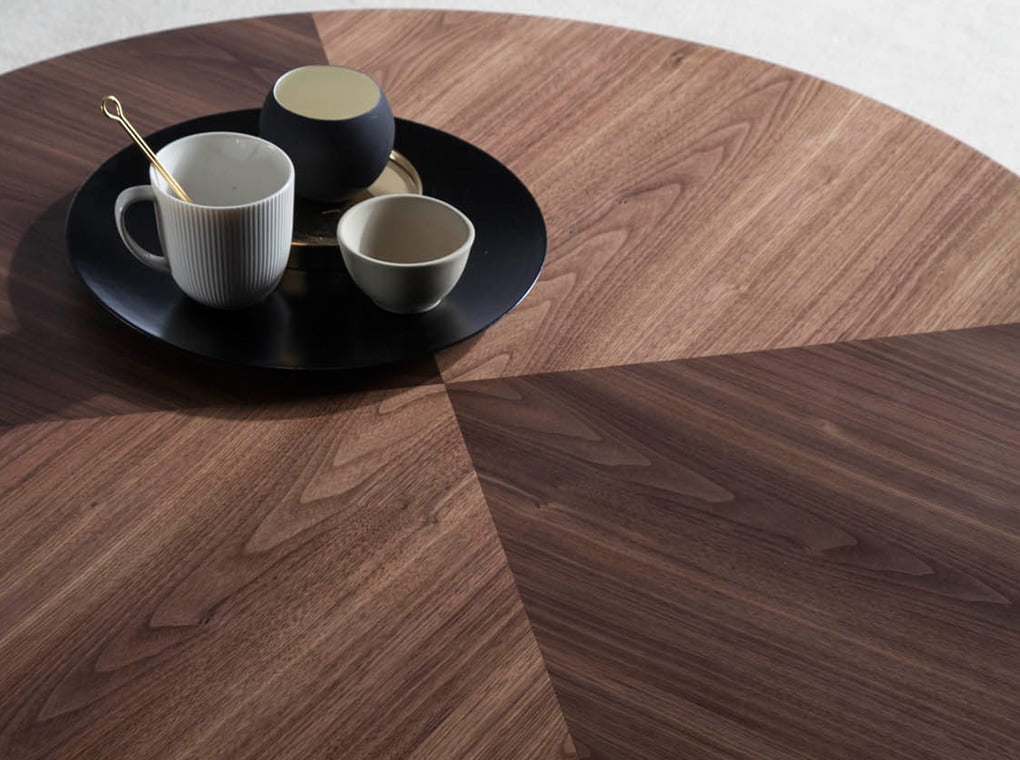 Walnut wood round coffee table Walnut wood round coffee table