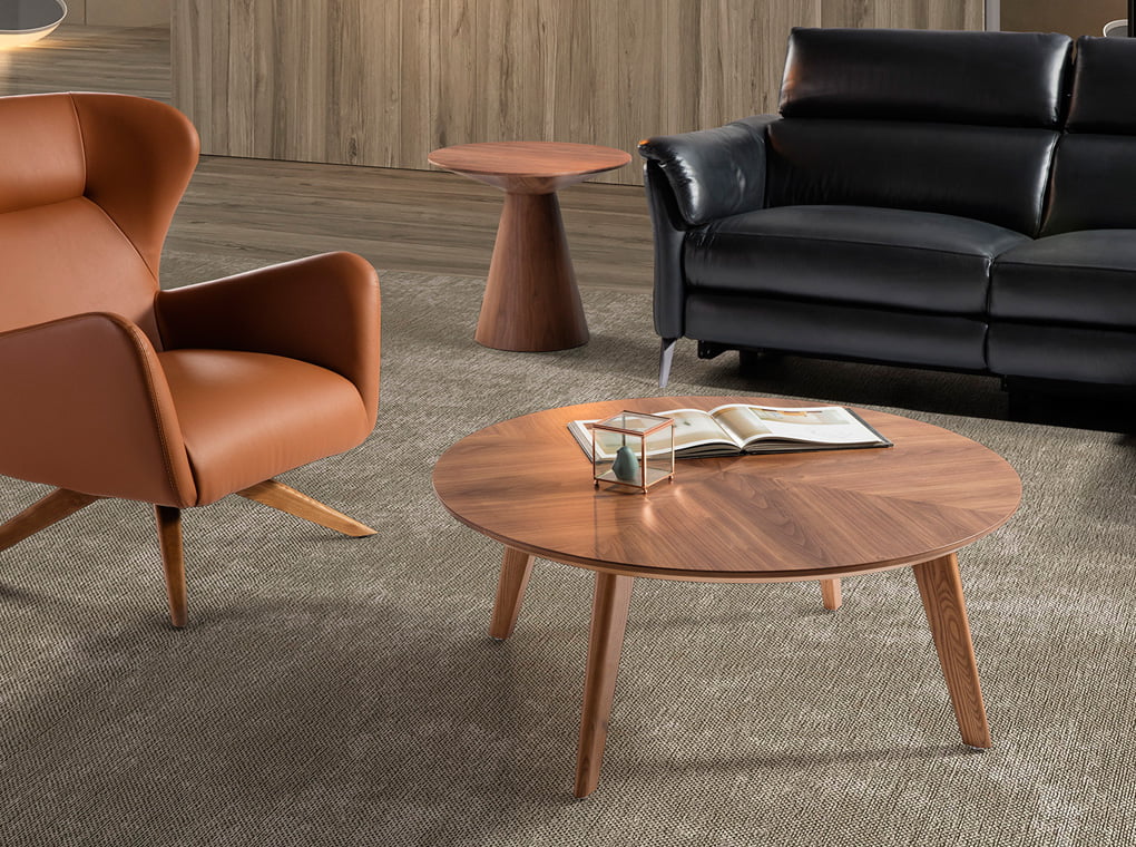 Coffee Table Made Of Solid Wood With Walnut Veneer Angel Cerdá S L Coffee Table Made Of Solid Wood With, Round Walnut Wood Coffee Table