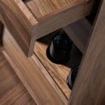 Walnut wood swivel bar cabinet