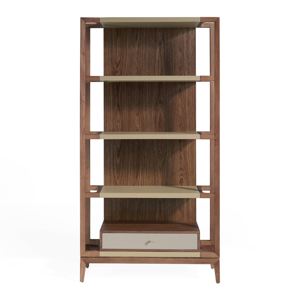 Walnut veneer solid wood bookcase Walnut veneer solid wood bookcase