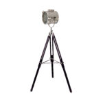 Chrome steel and black steel floor lamp