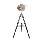 Chrome steel and black steel floor lamp