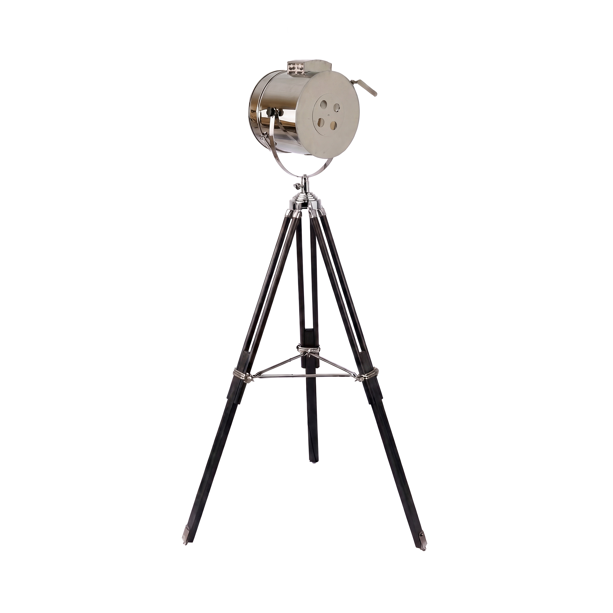 Chrome steel and black steel floor lamp Chrome steel and black steel floor lamp
