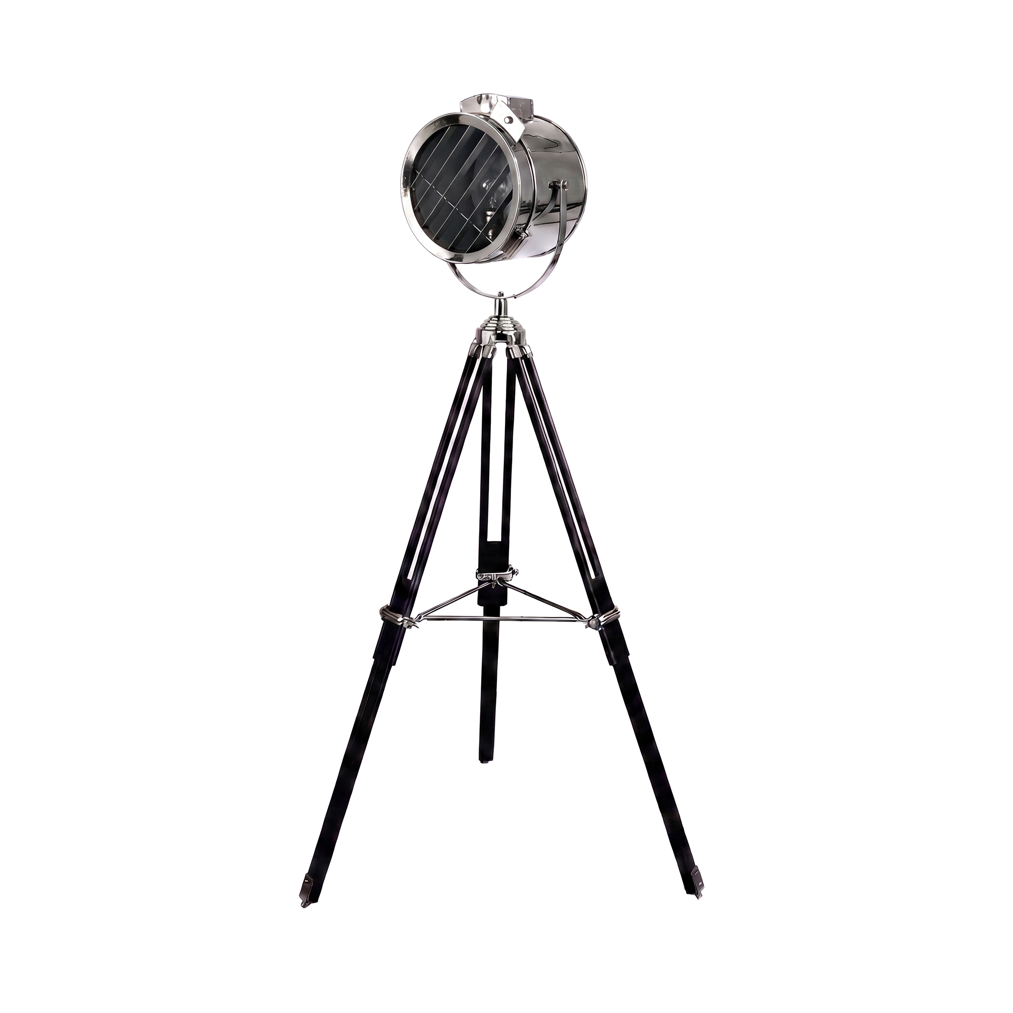 Chrome steel and black steel floor lamp Chrome steel and black steel floor lamp