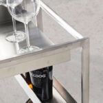 Minibar trolley in polished steel and Walnut wood