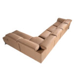 Sofá chaise longue relax modular derecho piel marrón