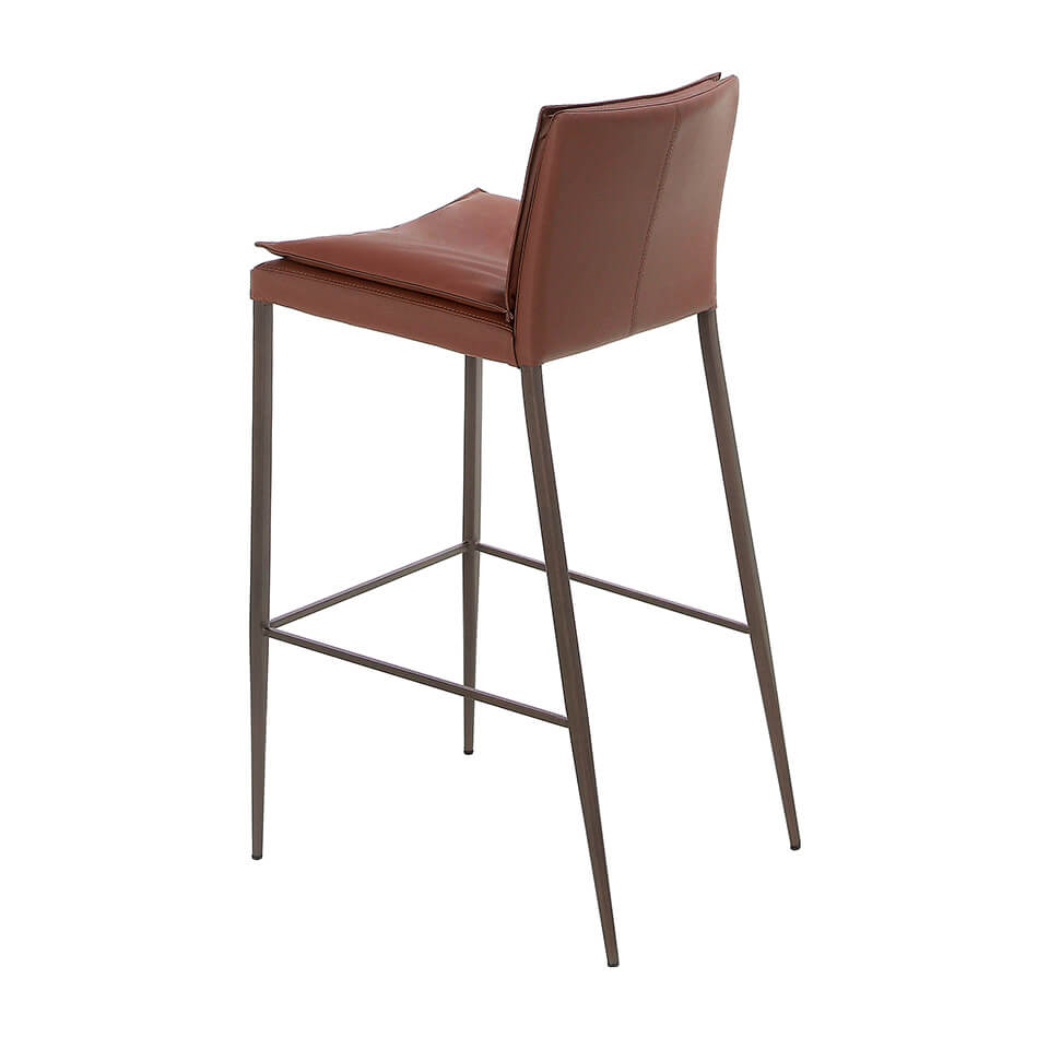 Stool upholstered in leatherette with legs in epoxy Stool upholstered in leatherette with legs in epoxy